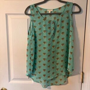 Tiger print sheer shirt